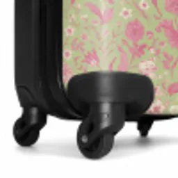 Klassiek bloemen patroon roze en groen NBS - Handbagage koffer - Kinderen Unisex middel -wiel