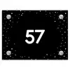 Zwart met stippen - Traditioneel Naambord Rechthoek middel -3d