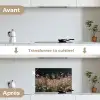 Hert - Wilde bloemen - Bos keuken achterwand spatscherm klein -voor_na_FR