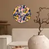 Zomer - Vlinder - Roze - Geel Wandcirkel plexiglas klein 852 -sfeer1