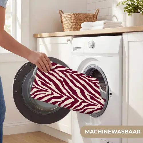 Zebra - Motief - Bordeaux - Rood WCmat U-uitsnede middel 1014 -USP_WasbaarNL