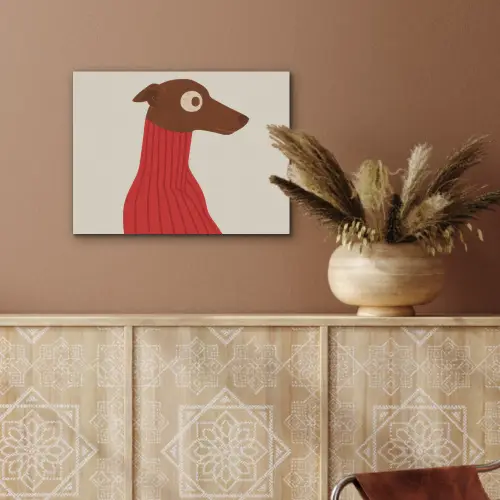 Silhouet - Hond - Trui - Rood PET vilt klein -sfeer4