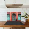 Lantaarn - Deur - Turquoise keuken achterwand spatscherm klein -sfeer2