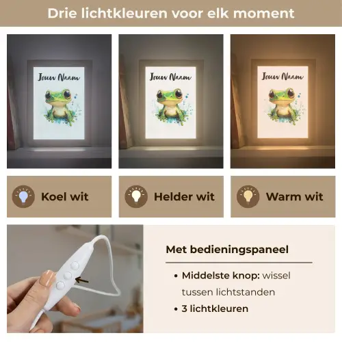 Kikker - Groen - Water - Dieren Light Box met kabel (Kinderlampje) klein -USP_lichtkleurNL