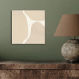 Abstract - Beige - Moderne kunst aluminium wit klein -sfeer2