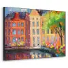 Olieverf - Amsterdam - Kunst - Kleurrijk Textielframe zwart klein -3d