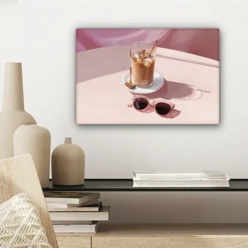 Ijskoffie - Zonnebril - Goud canvas 2cm klein -sfeer6