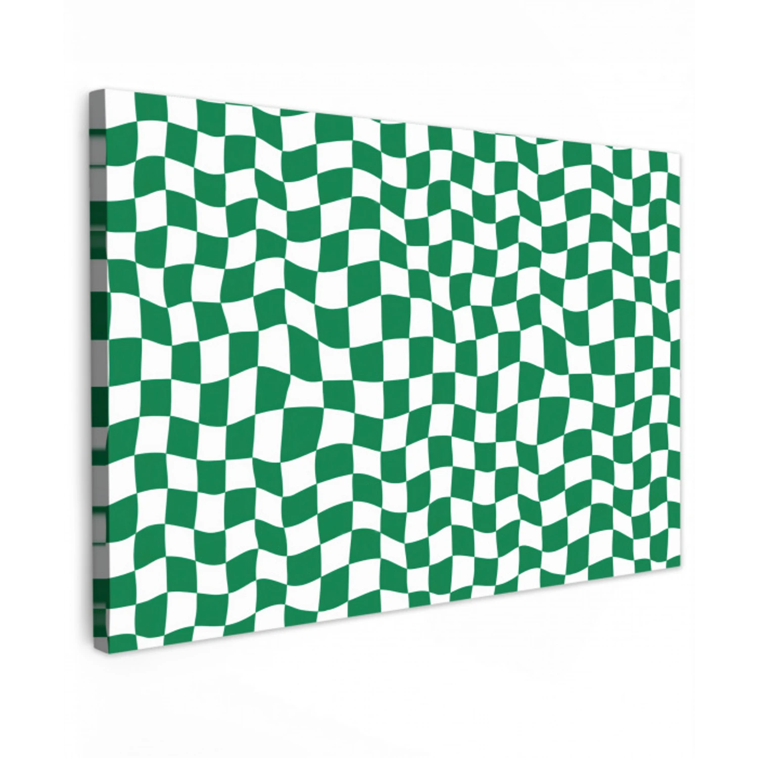 Schaakbord - Golvend - Groen canvas 2cm klein 34 -z3d