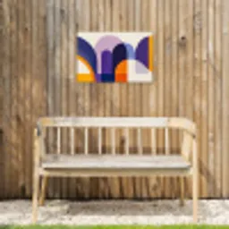 Vormen - Abstract - Grafisch - Oranje Tuinposter op houten frame 2 cm dik klein -sfeer4