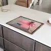 Doorkijk - Strand - Palmboom - Tropisch Inductie beschermer vinyl 3mm klein -sfeer8