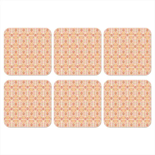 Patroon - Retro - Kleur onderzetter kurk middel 366 -3d