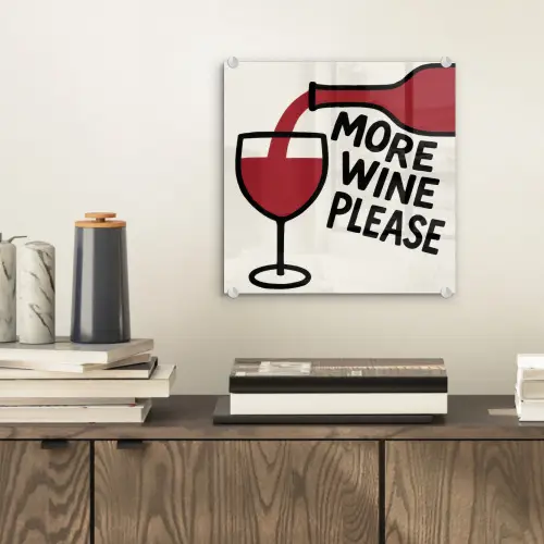 Wijnfles - Quote - Rood - Glas plexiglas 5mm klein -sfeer1