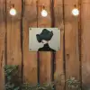 Vrouw - Groen - Hoed tuinposter los doek klein -sfeer1