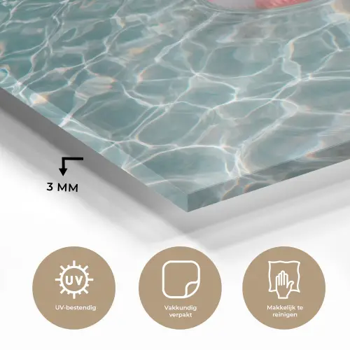 Badeend - Zwemband - Geel plexiglas 5mm klein -sfeer2