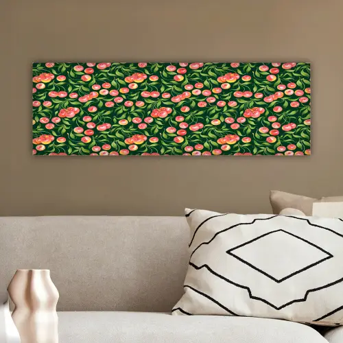 Groen - Rood - Kersen - Bladeren canvas 2cm klein 828 -sfeer3