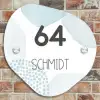 Abstract blauw - Modern Naambord Organisch middel -sfeer10
