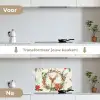 Kerstkrans - Hert - Hulst - Rood keuken achterwand spatscherm klein -voor_na_NL