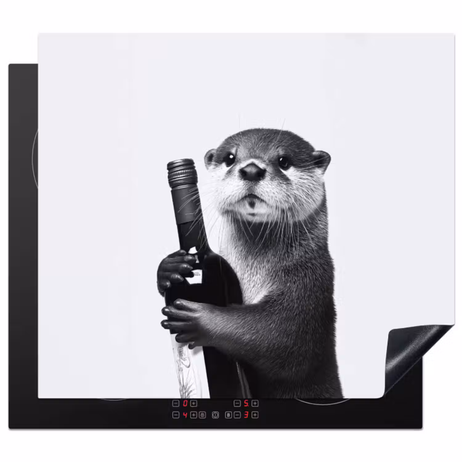 Inductie beschermer - Wijnfles - Otter - Zwart