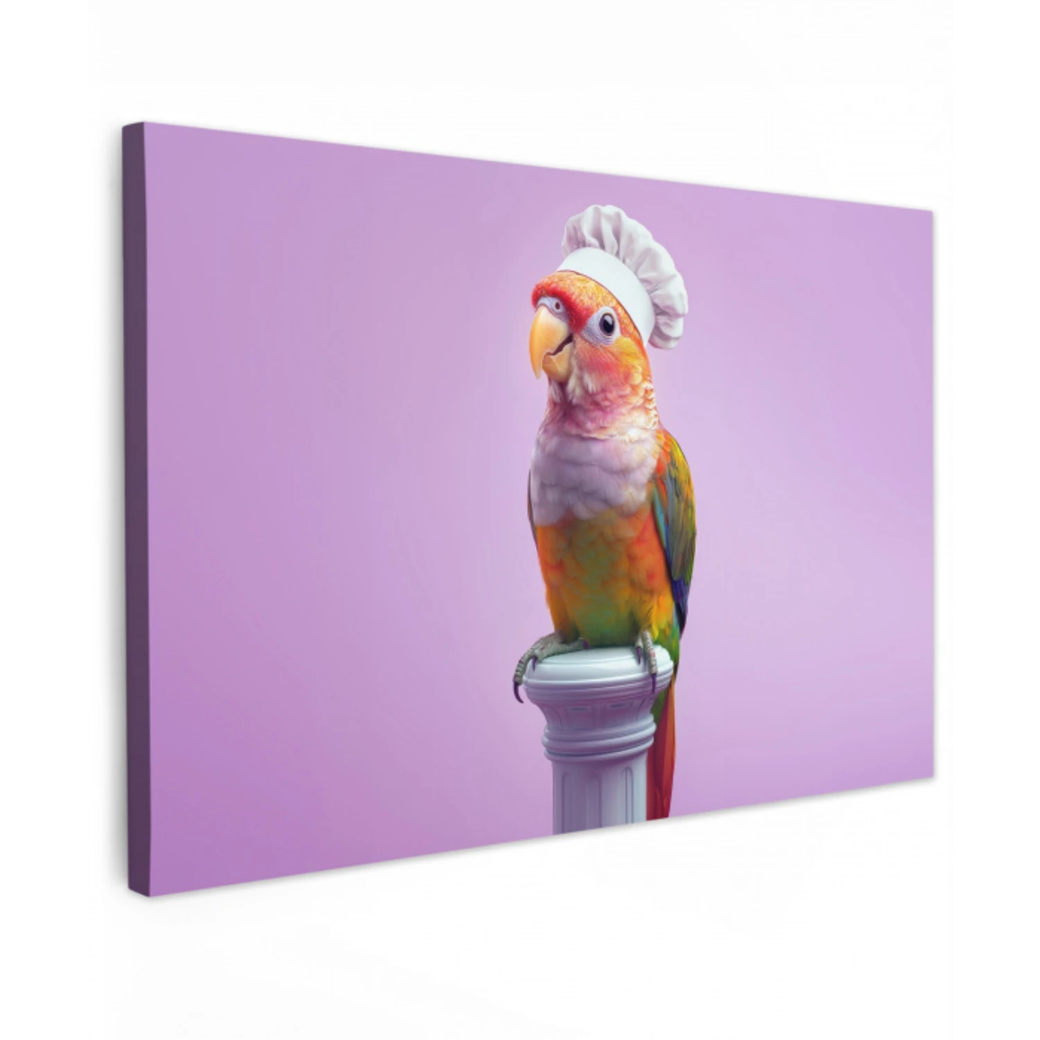 Papegaai - Koksmuts - Pilaar - Vogel Tuinposter op houten frame 2 cm dik klein -3d