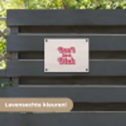 Tekst - Boodschap - Roze tuinposter los doek klein -sfeer3