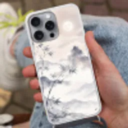 Bamboe - Azië - Grijs Hoesje iPhone 16 Pro Max met koord klein -sfeer3