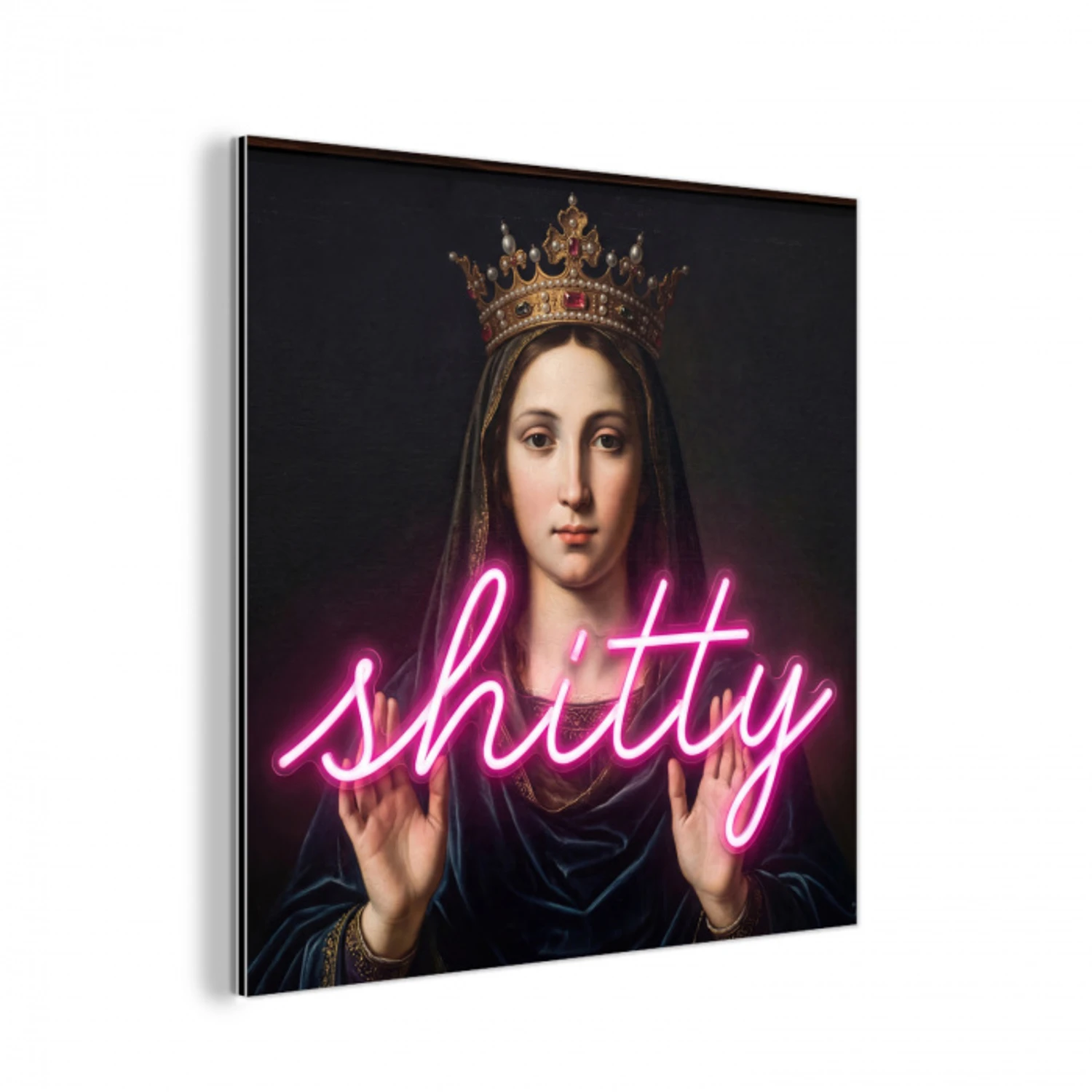 Ironisch - Tekst - Neon aluminium wit klein -3d