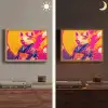 Varken - Bloemkroon - Kimono - Abstract Light Box met batterij (Wandlamp) middel -sfeer3