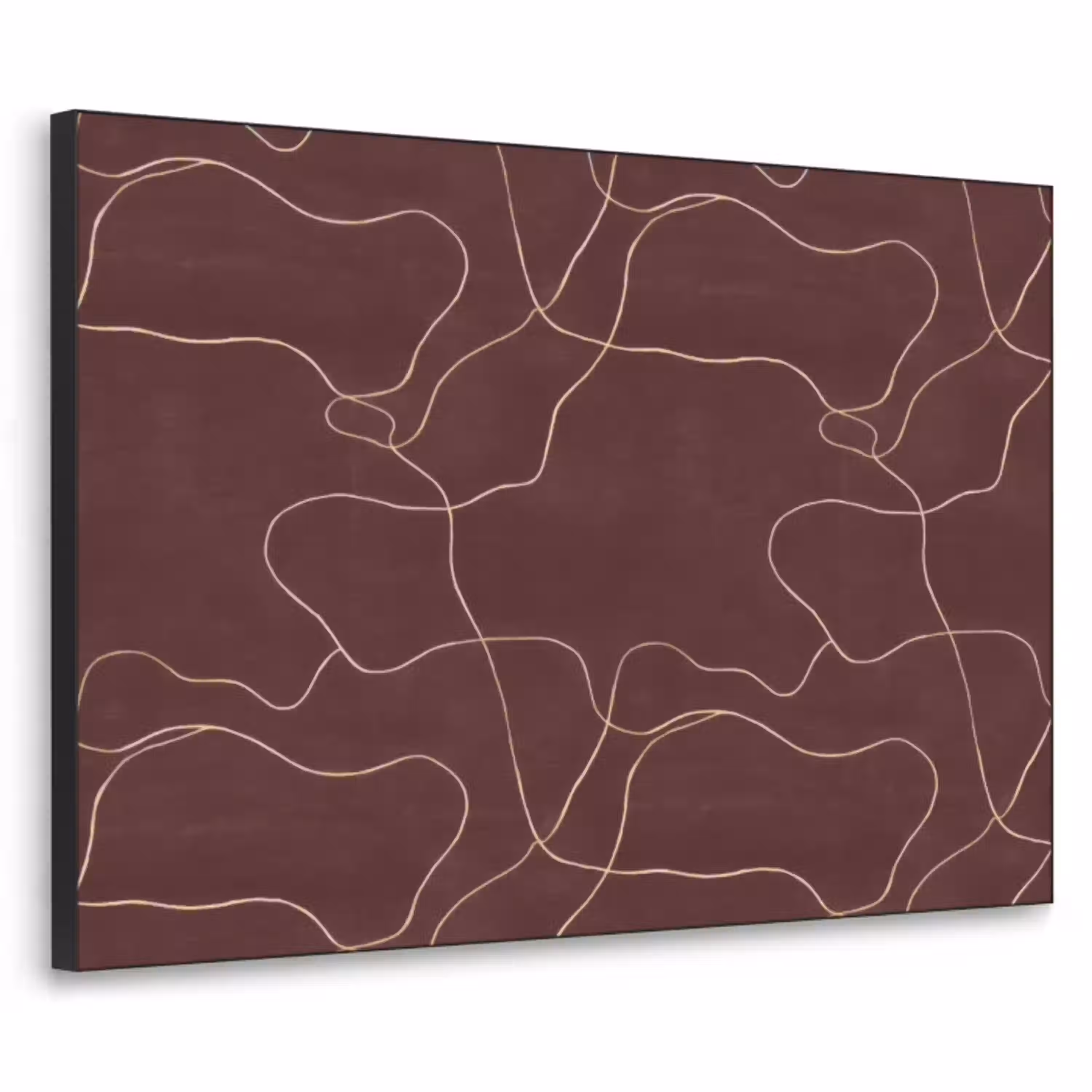 Abstract - Modern - Bruin Textielframe zwart klein 947 -3d