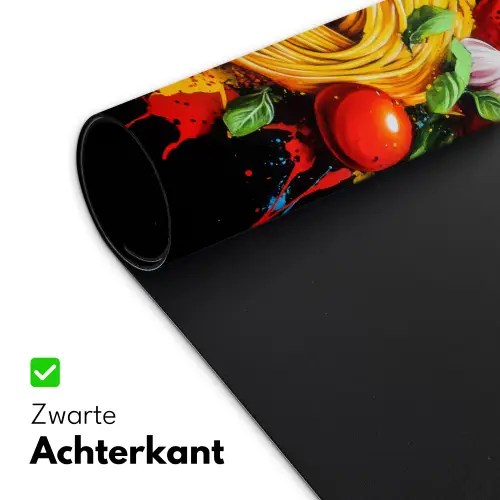 Spaghetti - Graffiti - Verf - Kleurrijk - Eten - Modern Muismat XXL klein -sfeer2