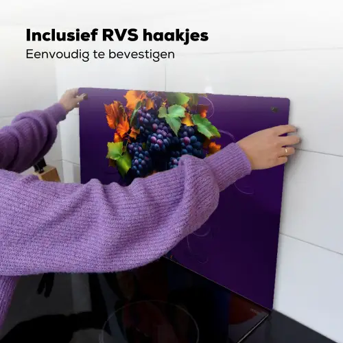 Vrouw - Paars - Druiven Inductie beschemer met haakjes klein -ky-ophangen-nl