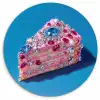Taart - Edelstenen - Glitters - Roze Wandcirkel plexiglas klein -3d