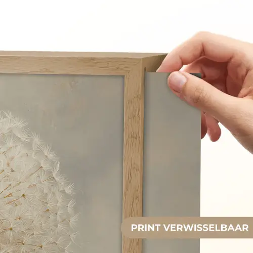 Dromerig - Beige - Paardenbloemzaadjes Light Box met batterij (Wandlamp) middel -USP_websiteprintNL