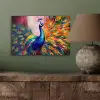 Pauw - Dieren - Schilderij - Regenboog aluminium wit klein -sfeer2