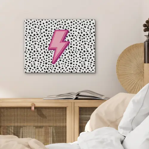 Bliksem - Roze - Stippen PET vilt klein -sfeer3