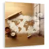 Hout - Wereldkaart - Bakken - Keuken plexiglas 5mm klein -zzzproduct_nieuw