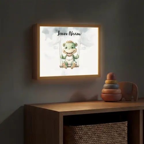 Dino - Baby dier - Kinderen Light Box met batterij (Wandlamp kind) middel -sfeer5_kind