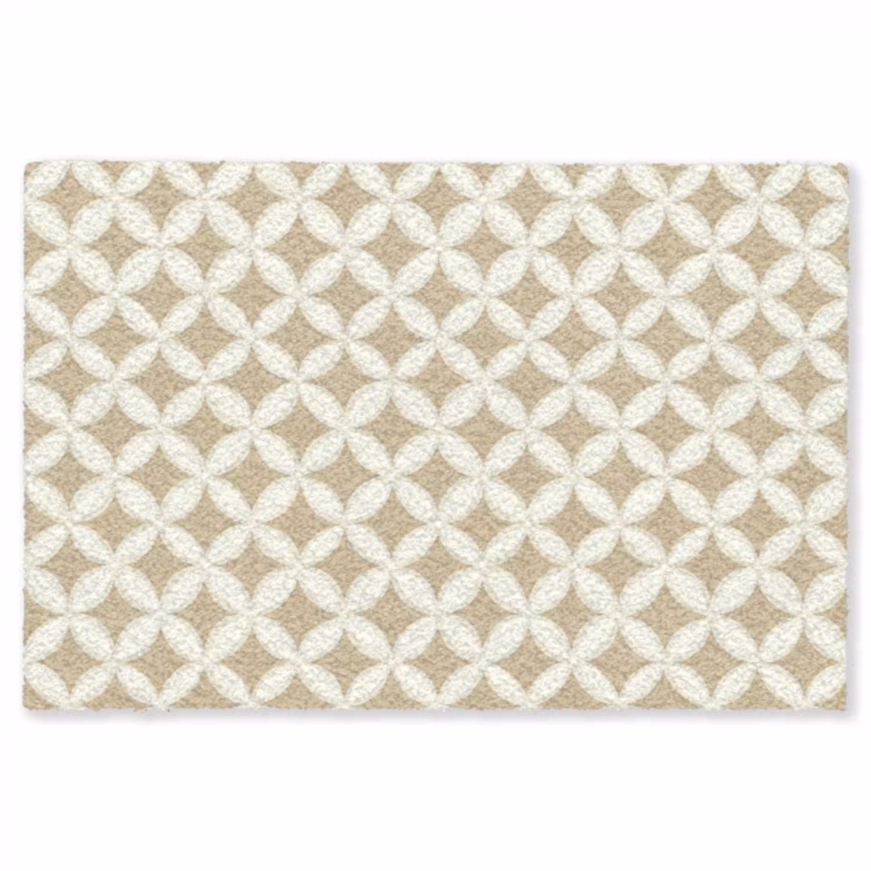 Symmetrisch - Motief - Beige Vloerkleed Rechthoek klein 1091 -3d