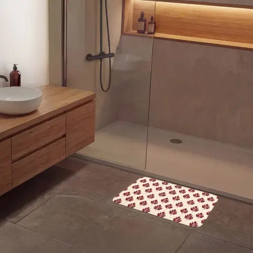 Botanisch - Patroon - Bordeaux Badmat klein 997 -sfeer2