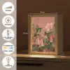 Kolibries - Bloemen - Groen - Roze Light Box met kabel (Tafellamp) klein -USP_NL