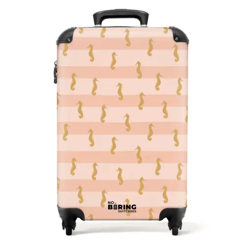 Zeepaard patroon roze NBS - Handbagage koffer - Kinderen Unisex middel -productfoto_recht