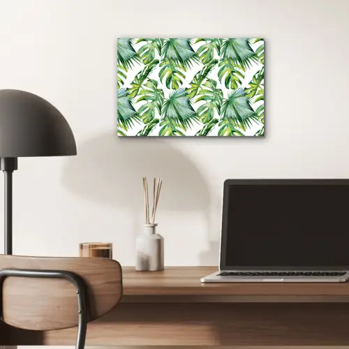 Monstera - Palmblad - Jungle - Tropisch aluminium wit klein -sfeer5