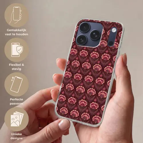 Bloemen - Waaier - Paars Telefoonhoesje iPhone 17 Pro klein 878 -sfeer3_NL