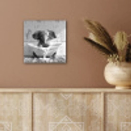 Olifant - Vintage - Dieren - Zwart - Wit aluminium wit klein -sfeer4