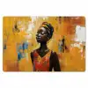 Vrouw - Ogen - Penseelstreken - Geel Placemat vinyl groot -zzsfeer1_Kitchenyeah-website