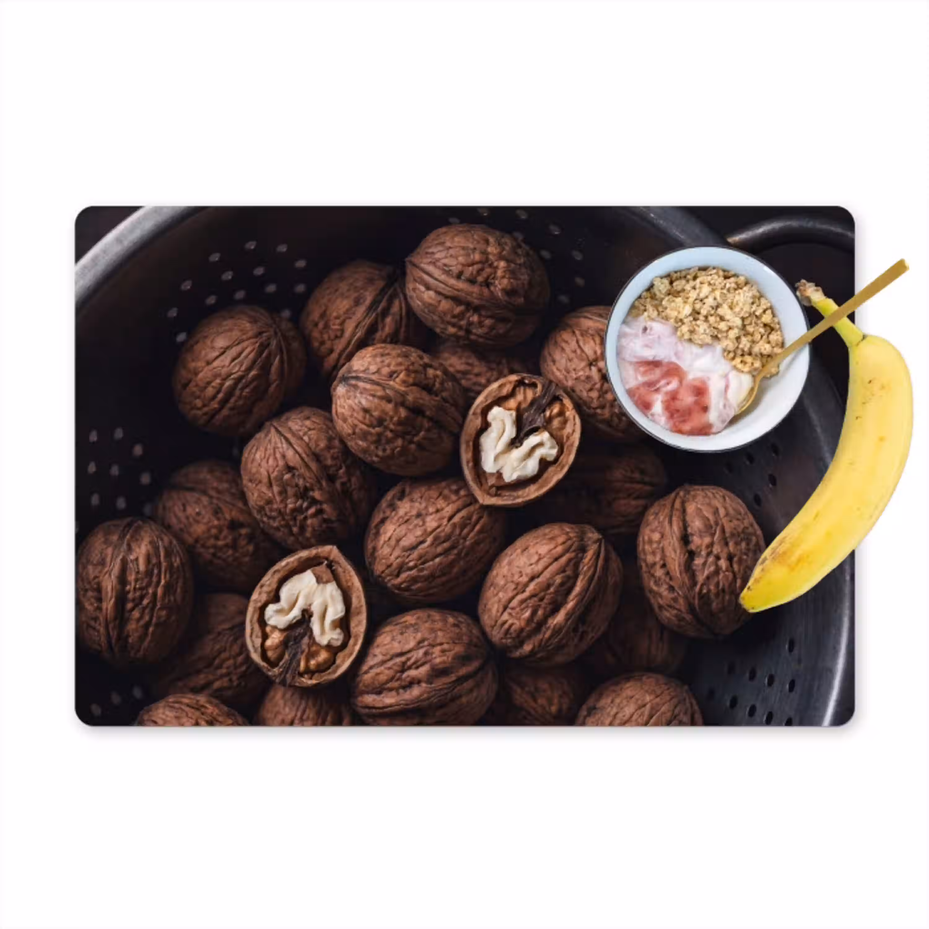 Walnoot - Eten - Donker Placemat vinyl groot -zzzproduct_Kitchenyeah-website