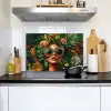 Vrouw - Panterprint - Jungle - Natuur - Luxe Inductie beschemer met haakjes klein -sfeer2