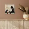 Street art - Meisje - Vogel - Graffiti - Banksy aluminium wit klein -sfeer4