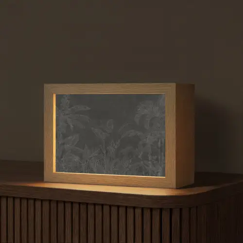 Beton - Patroon - Zwart Light Box met kabel (Tafellamp) klein -z3d_website