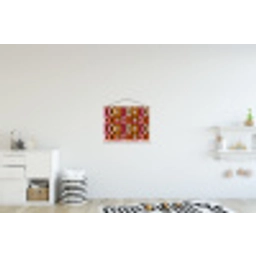 Modern - Retro - Kleurrijk textielposter latten blank klein 122 -kinderkamer