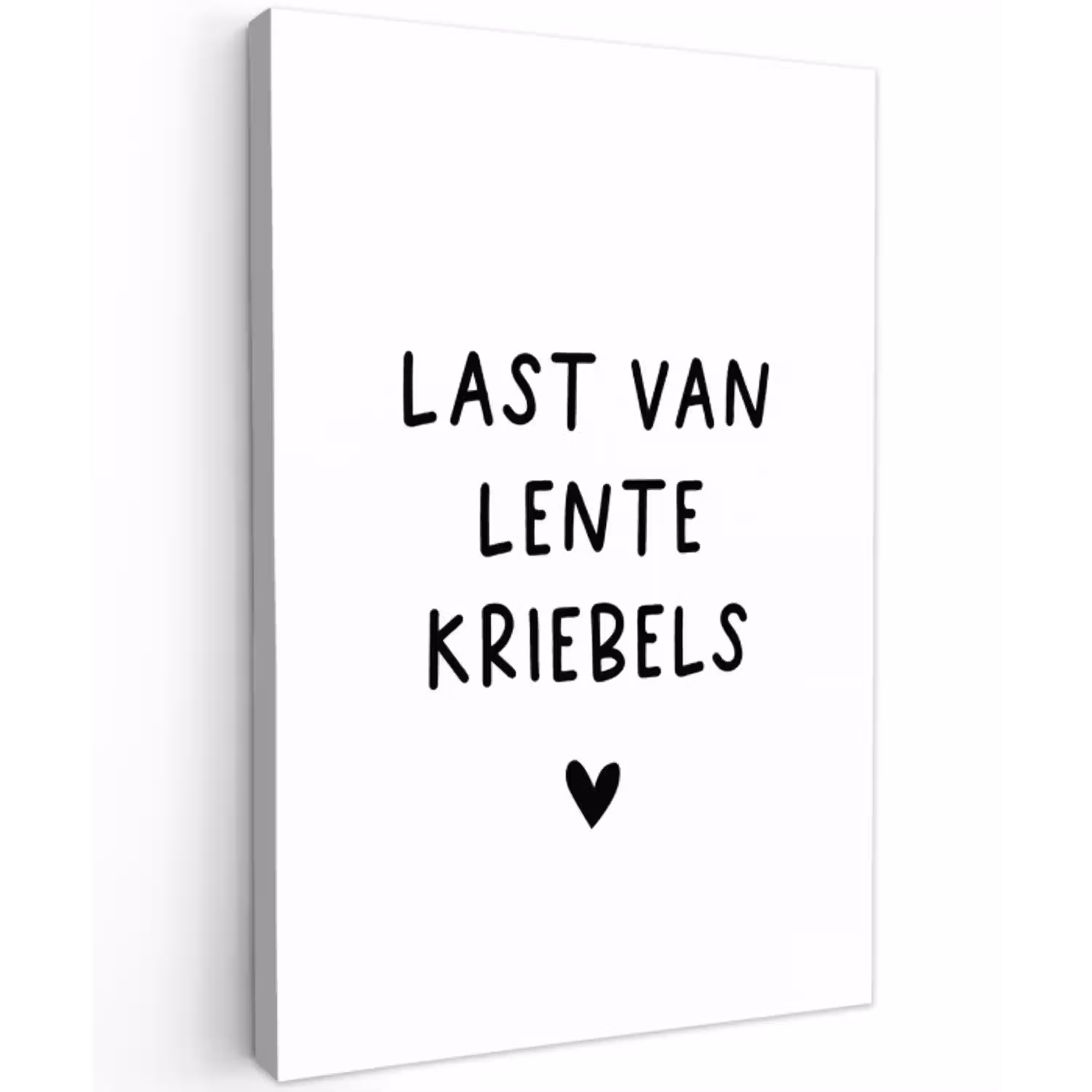 Quotes - Last van lentekriebels - Spreuken Tuinposter op houten frame 2 cm dik klein -3d